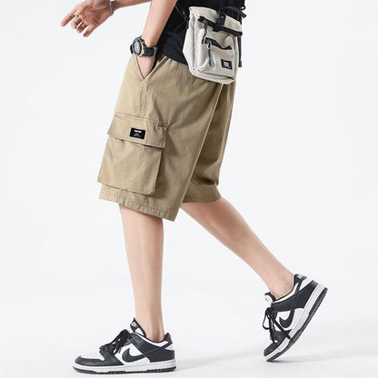 Japanese-style High-street Functional Workwear Shorts For Men