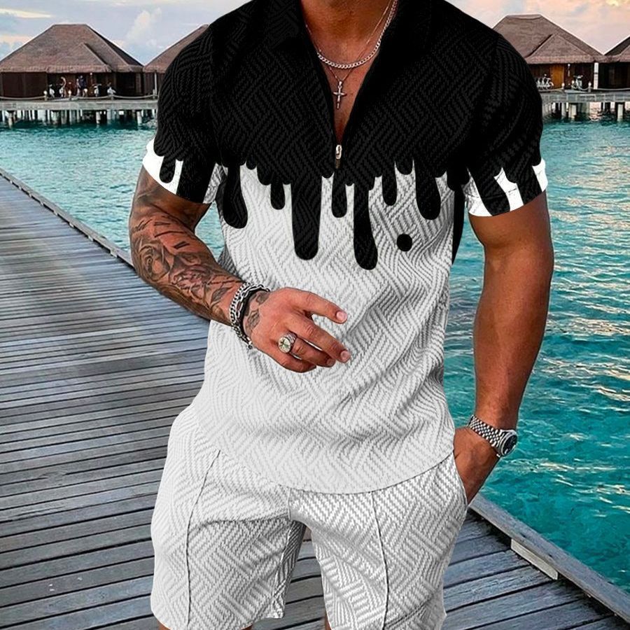 Men's Summer New Polo Shirt Suit Plus Size Fashion