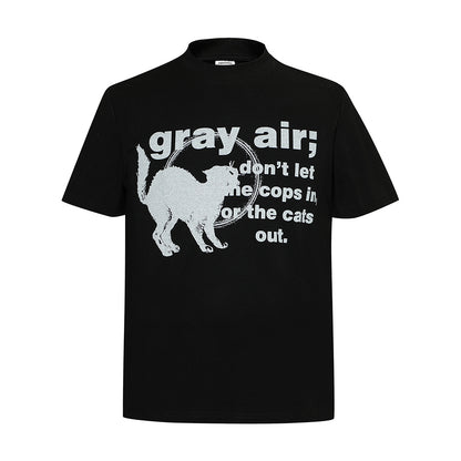 Kitten Printed Short-sleeved T-shirt For Men