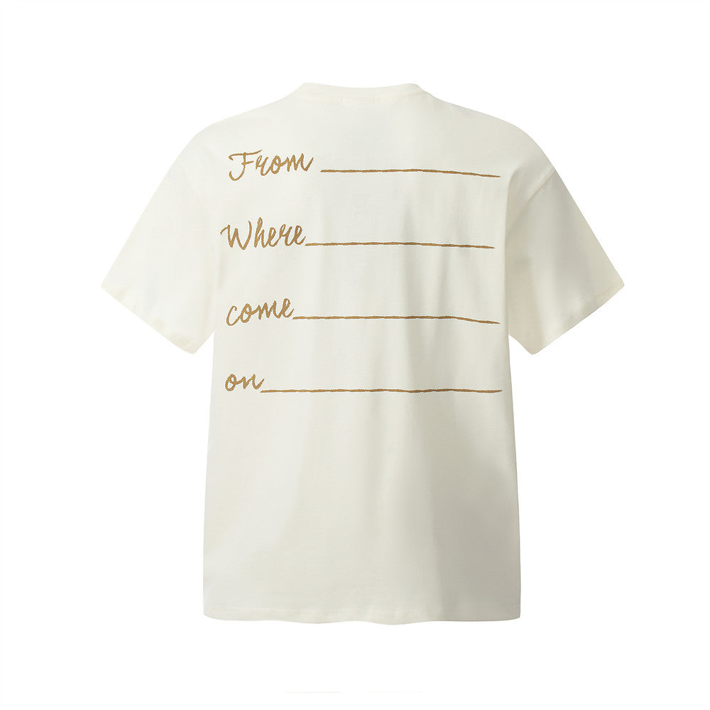 Abstract Castle Printed Short-sleeved T-shirt For Men