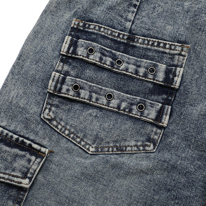 Heavy Duty Patchwork Denim Shorts For Men