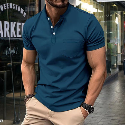 Ins Summer V-neck Polo Shirt Button Short-sleeved Tops