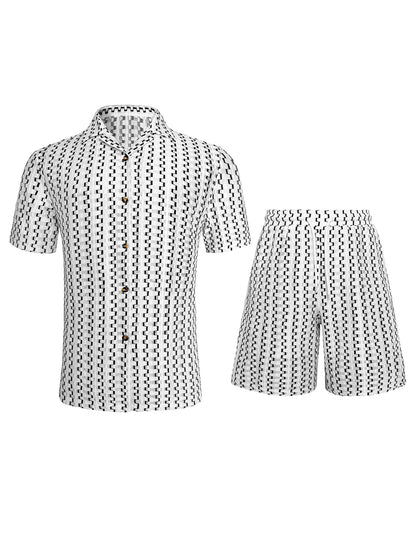 Tristan Ford | Men's Striped Polo Shirt and Shorts Set