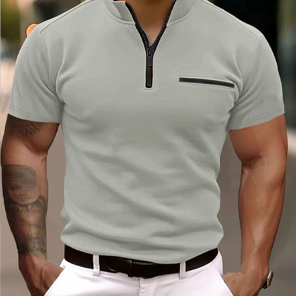 Polo Shirt Zipper Pocket Men's Sports