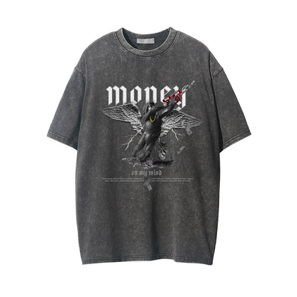 Printed Washed And Worn T-shirt For Men