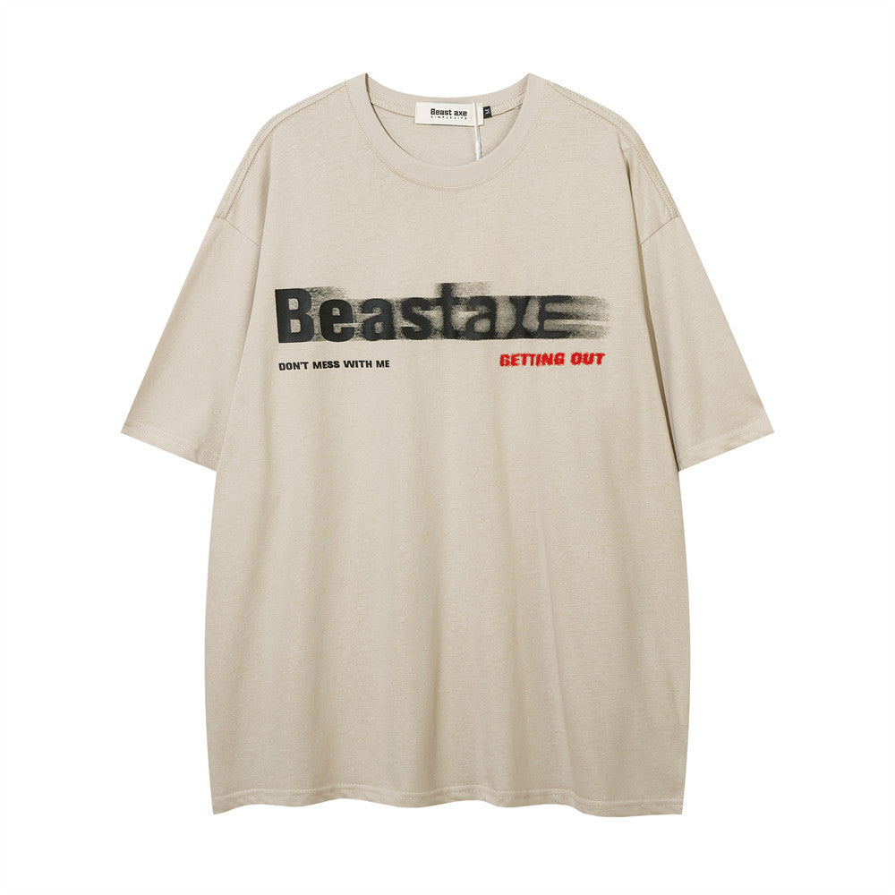 Street Fashion Printed Letter Cotton T-shirt For Men