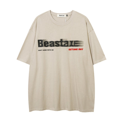 Street Fashion Printed Letter Cotton T-shirt For Men
