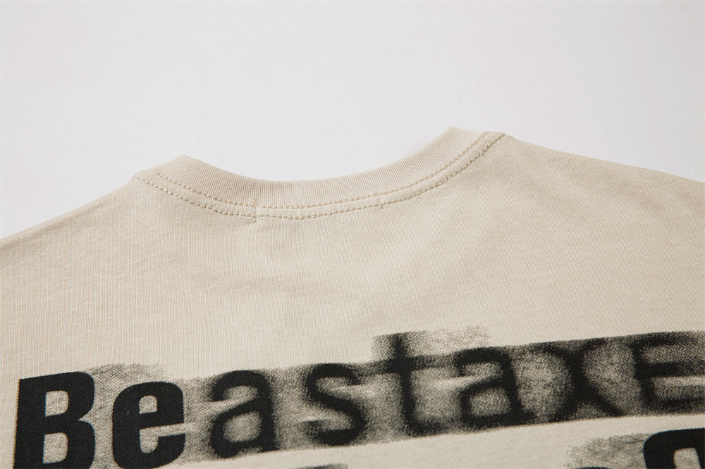 Street Fashion Printed Letter Cotton T-shirt For Men