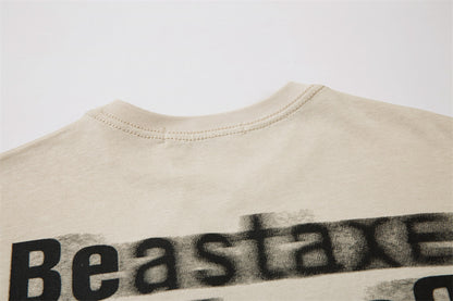 Street Fashion Printed Letter Cotton T-shirt For Men