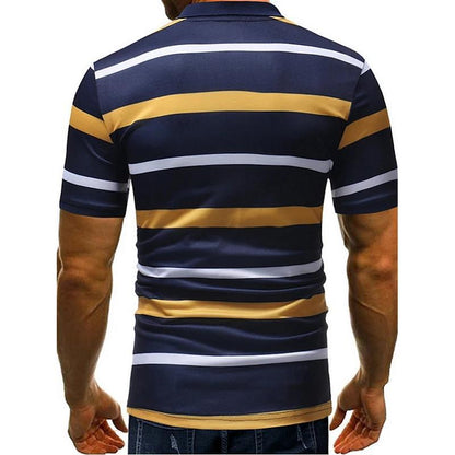 Striped Polo Shirt Men's Summer Short-sleeved T-shirt