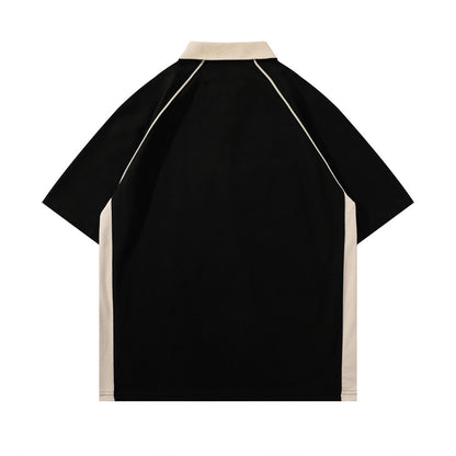 Spider Letter Print Short-sleeve Polo Shirt Men