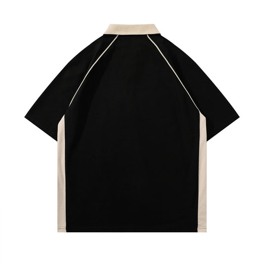 Spider Letter Print Short-sleeve Polo Shirt Men