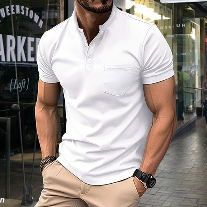 Ins Summer V-neck Polo Shirt Button Short-sleeved Tops