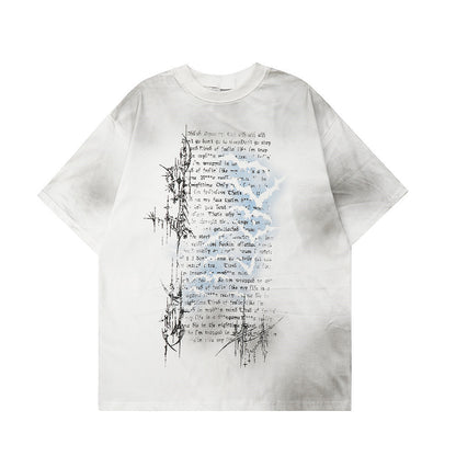Dark Bat Letter Printed T-shirt For Men