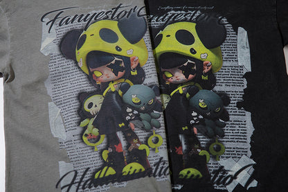 Depressed Cartoon Distressed T-shirt For Men
