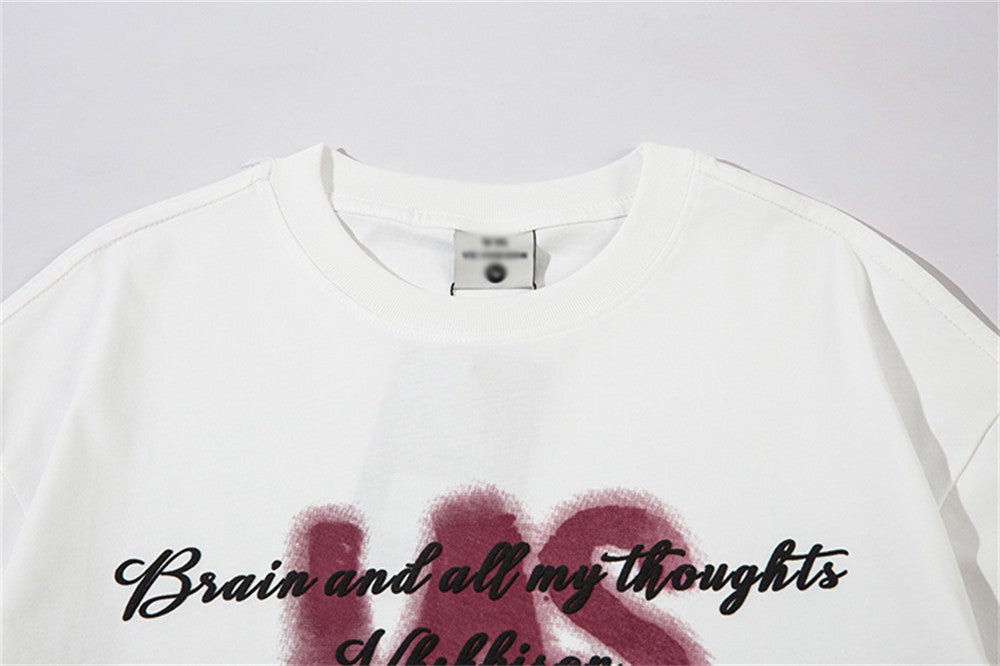 American Letter Print Short-sleeve T-shirt Men