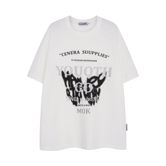 Butterfly-shaped Printed Short-sleeved T-shirt For Men