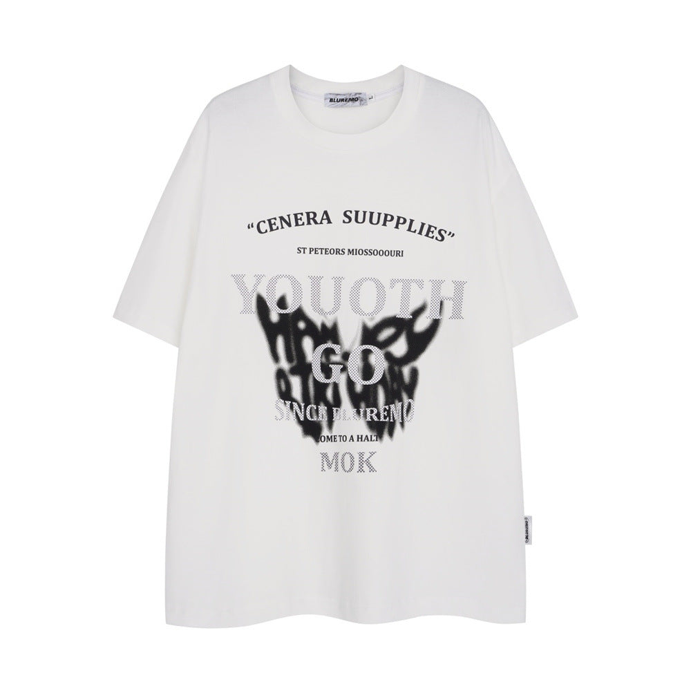 Butterfly-shaped Printed Short-sleeved T-shirt For Men