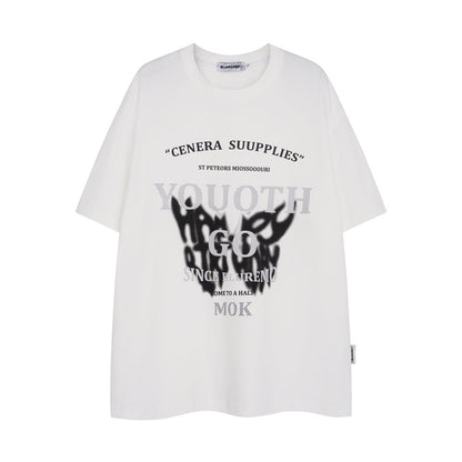 Butterfly-shaped Printed Short-sleeved T-shirt For Men
