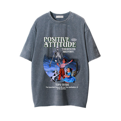 Skull Character Printed Short-sleeved T-shirt For Men