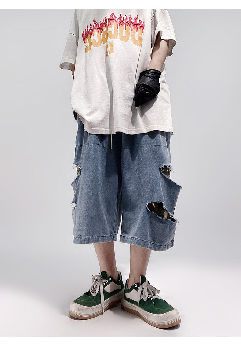Loose Plus Size Retro Straight Shorts Men