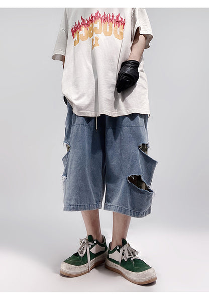 Loose Plus Size Retro Straight Shorts Men