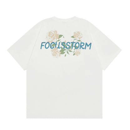 Niche Rose Short-sleeved T-shirt For Men