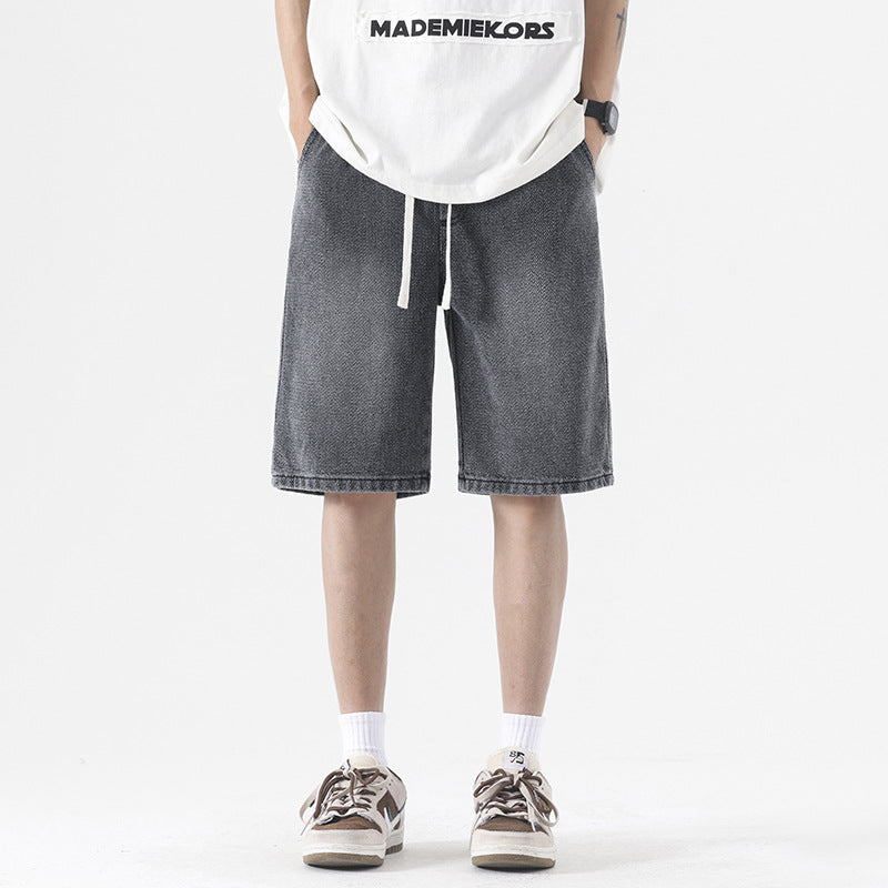 Starry Sky Pattern Denim Shorts Men