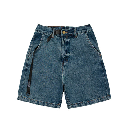 Fashion Personality Retro Dark Denim Shorts Men
