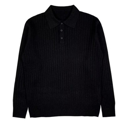 Autumn Polo Lapel Sweater Men's Long Sleeve Bottoming Shirt Top