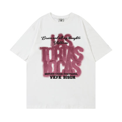 American Letter Print Short-sleeve T-shirt Men