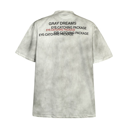 Distressed Letters Full Printed T-shirt Top For Men