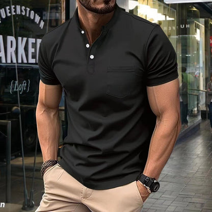 Ins Summer V-neck Polo Shirt Button Short-sleeved Tops