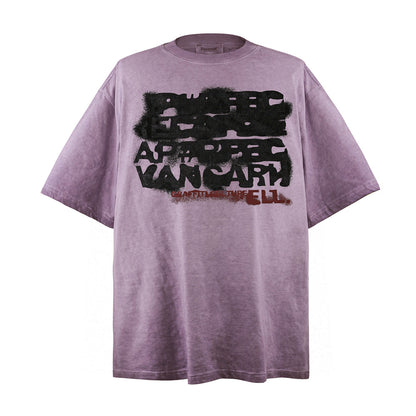Gradient Letter Print Short-sleeve T-shirt Men