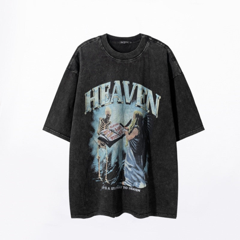 Printed Skull Short-sleeved T-shirt For Men