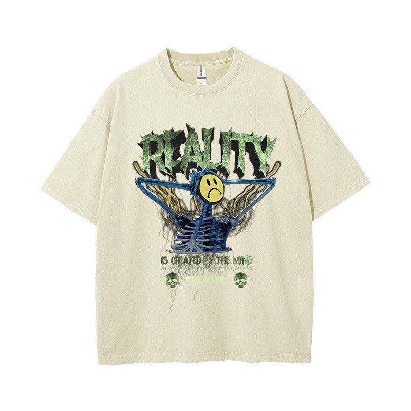 Skull Bone Printed Short-sleeved T-shirt For Men