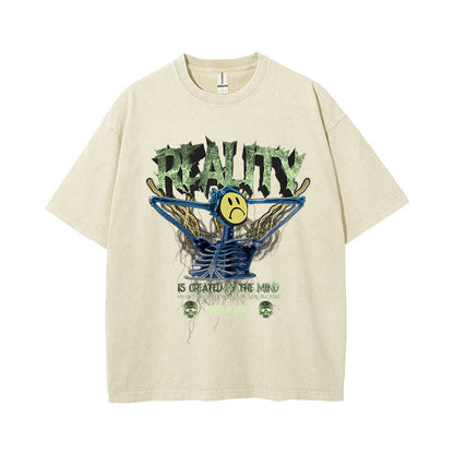 Skull Bone Printed Short-sleeved T-shirt For Men
