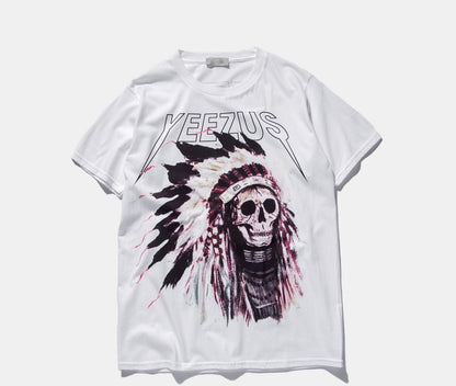 Pure cotton skull religious men and women T-shirt