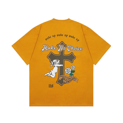 Cross Printed Cotton T-shirt For Men