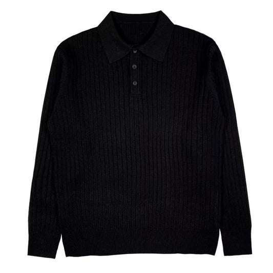 Autumn Polo Lapel Sweater Men's Long Sleeve Bottoming Shirt Top