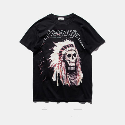 Pure cotton skull religious men and women T-shirt