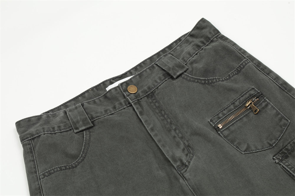 American Street Pleated Workwear Casual Pants Men