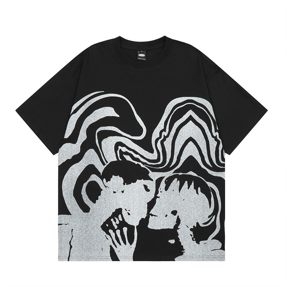 Creative Design Printed Short-sleeved T-shirt For Men