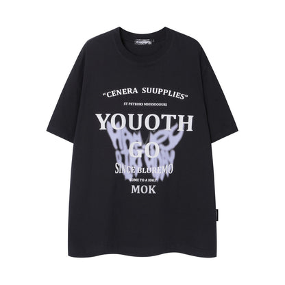 Butterfly-shaped Printed Short-sleeved T-shirt For Men