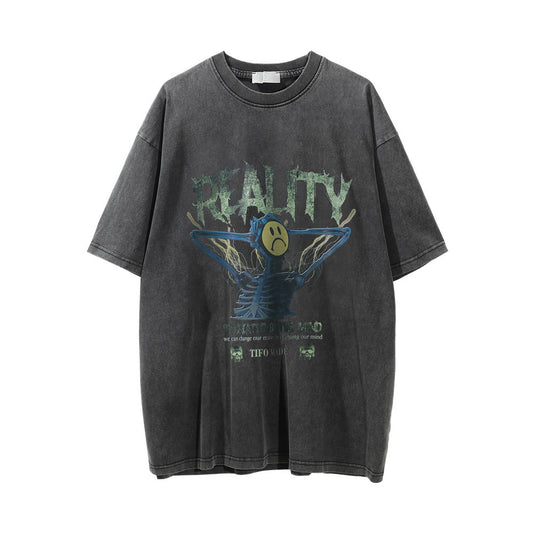 Skull Bone Printed Short-sleeved T-shirt For Men