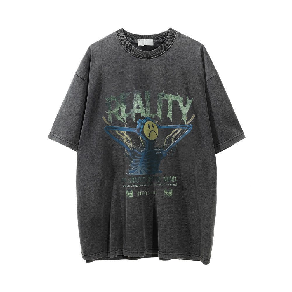Skull Bone Printed Short-sleeved T-shirt For Men