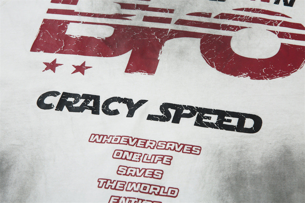 Letter Print Short-sleeve T-shirt Punk Trendy Men