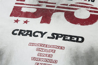 Letter Print Short-sleeve T-shirt Punk Trendy Men