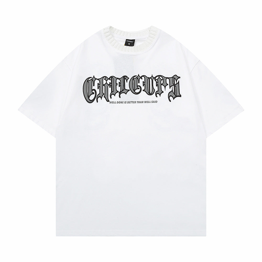Zodiac Dragon Printed T-shirt Short Sleeve Men