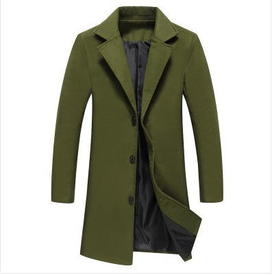 Tristan Ford | Men's Medium-Length Solid Color Lapel Coat